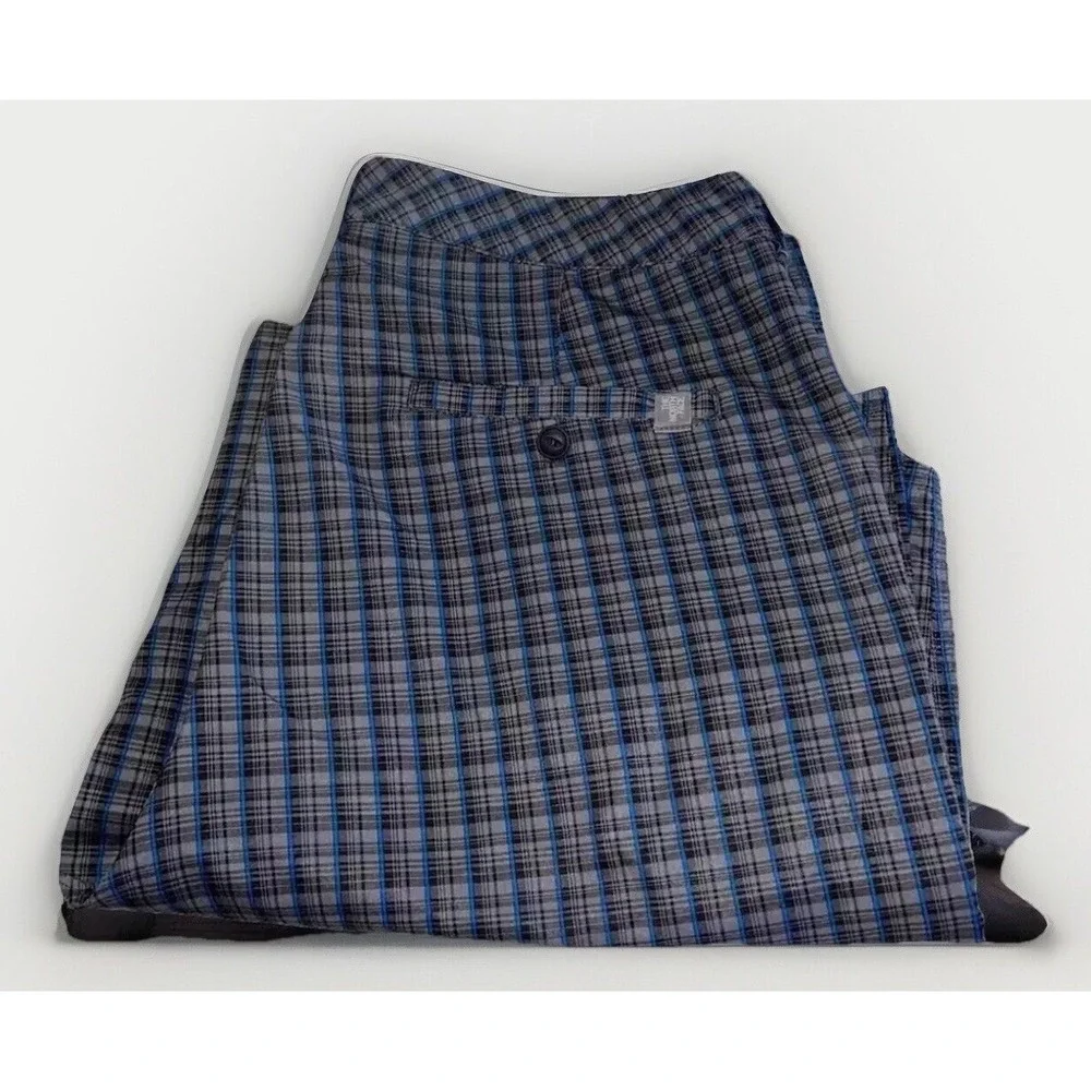 The North Face Plaid Chino Shorts Mens Sz. 34 Flat Front Poly‎ Blend 11